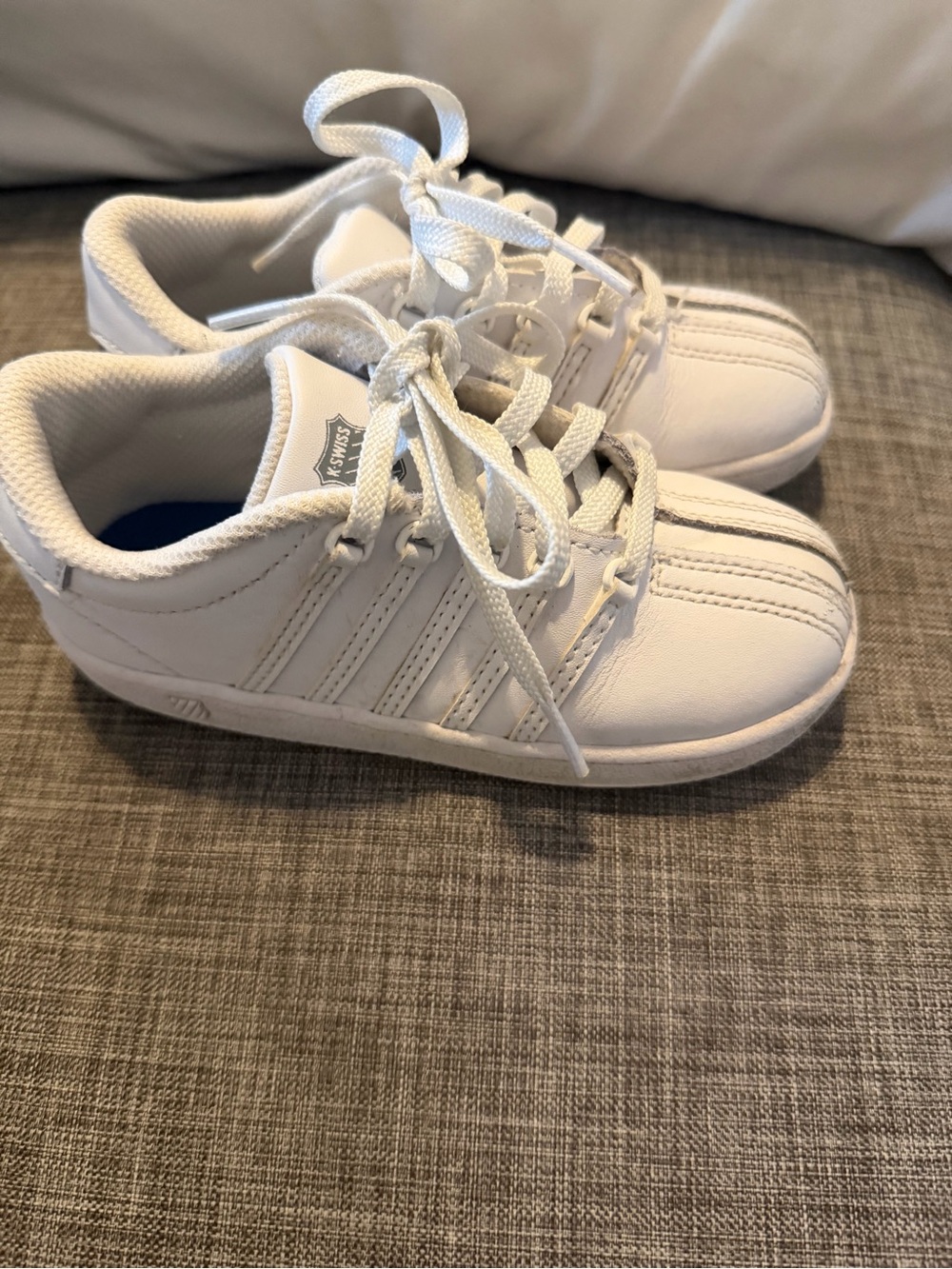 White Kids Lace-Up Athletic Sneakers by K-Swiss